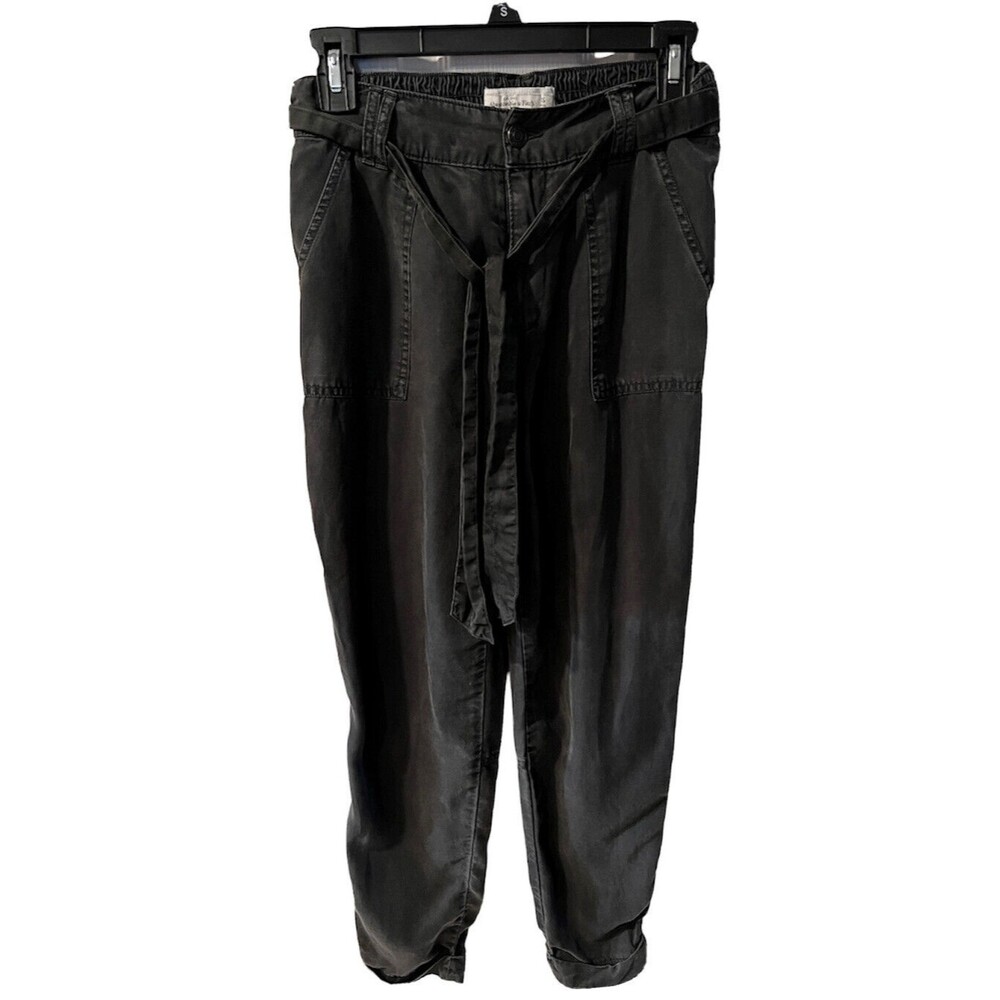 Abercrombie Fitch jogger Pants Womens Sz XS lyocell tapered High Rise Lagenlook - Picture 2 of 10